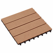 Piastrella per Decking 11 pcs Teak riciclato 30 x 30 cm WPC 42046669