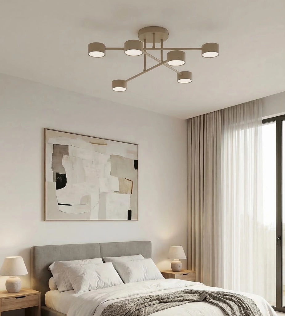 Plafoniera moderna HALO beige 6xGX53 Emibig