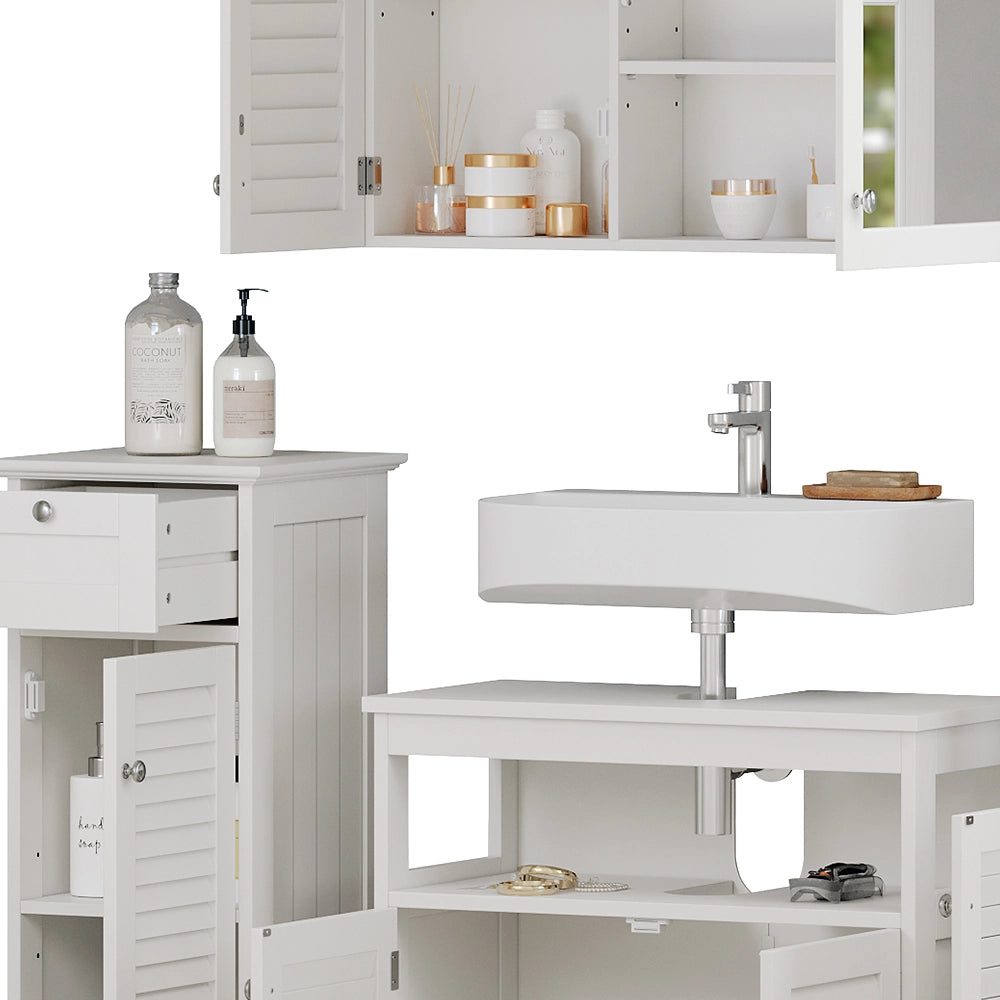 Vicco Set di mobili da bagno Bianco 4 pezzi, opzione 2