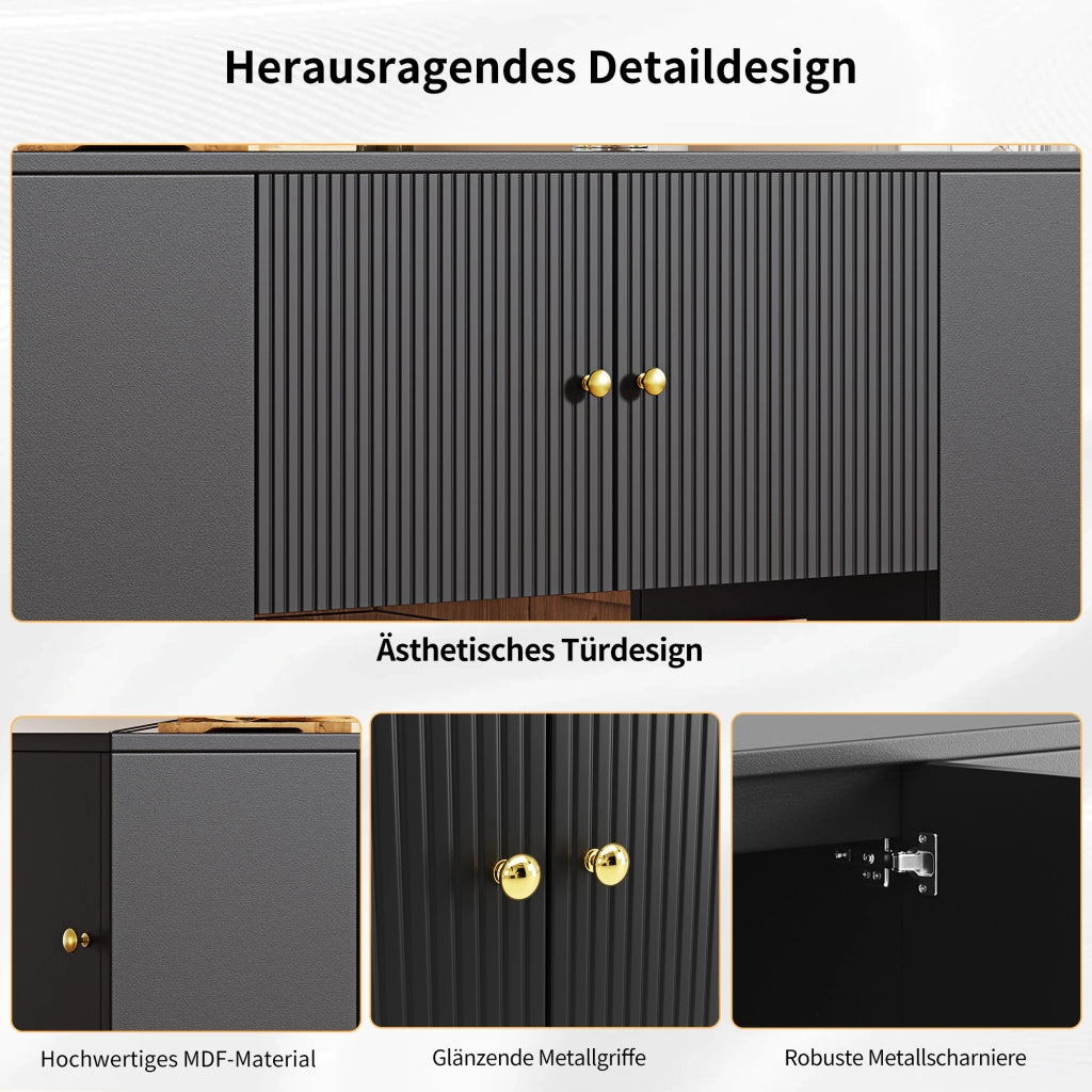 Credenza da Cucina con Cassetti e Ripiani ¨C MINIMAL ¨C Nero