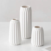 Set di 3 vasi decorativi in ceramica - Bianco