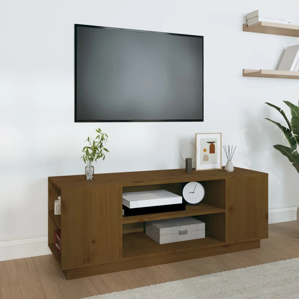 Mobile Porta TV-Mobile per TV-Credenza TV ambra 110x35x40,5 cm in Legno Massello di Pino 564422