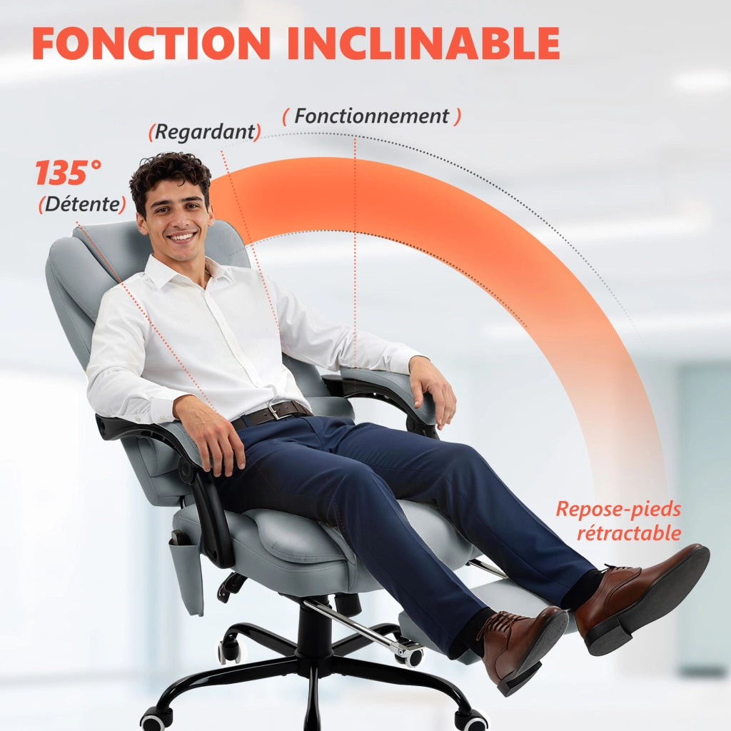 Poltrona massaggiante reclinabile per ufficio ¨C Minimal ¨C Grigio