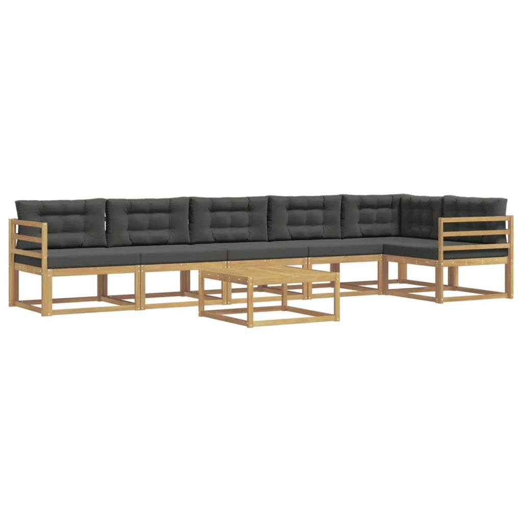 Set di divani da esterno 7 pz Bianco e Antracite Poliestere 3386536