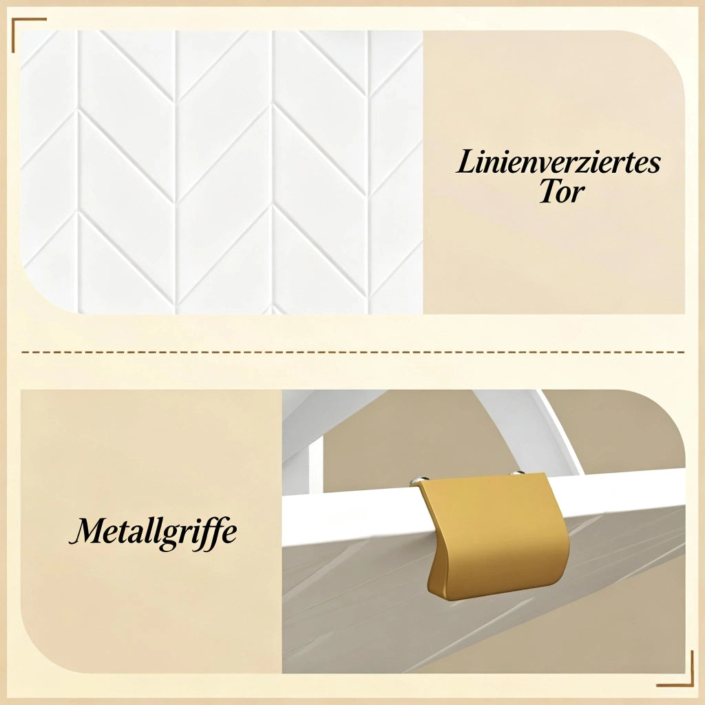 Scarpiera da ingresso con 2 ante a ribalta e vano aperto in MDF e pannello truciolare bianco 80 × 23.7 × 110 cm