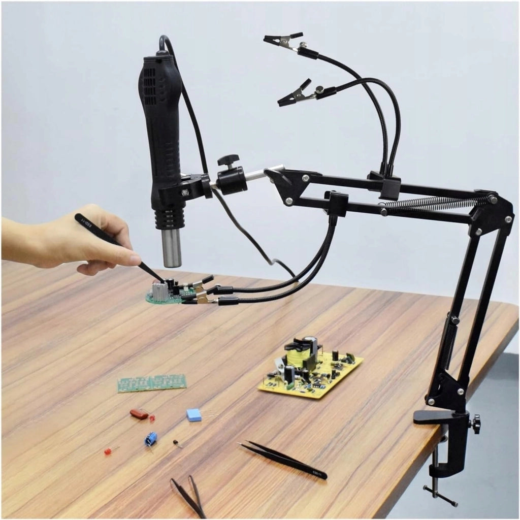 Supporto Universale con 4 Bracci Flessibili e Morsetti – Precisione e Stabilità | Ideale per Elettronica e Modellismo