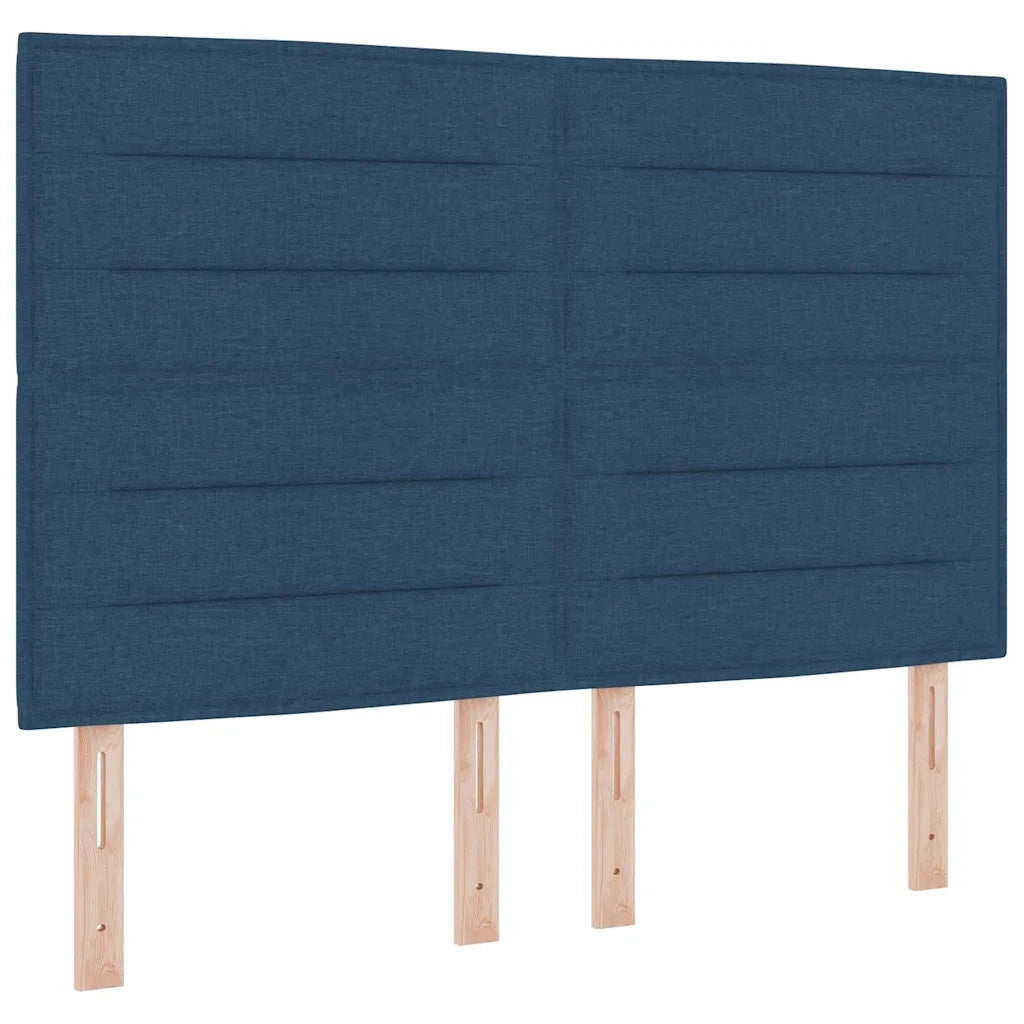 Letto a Sorgente LED con materasso Blu 140 x 190 cm Tessuto 3343025