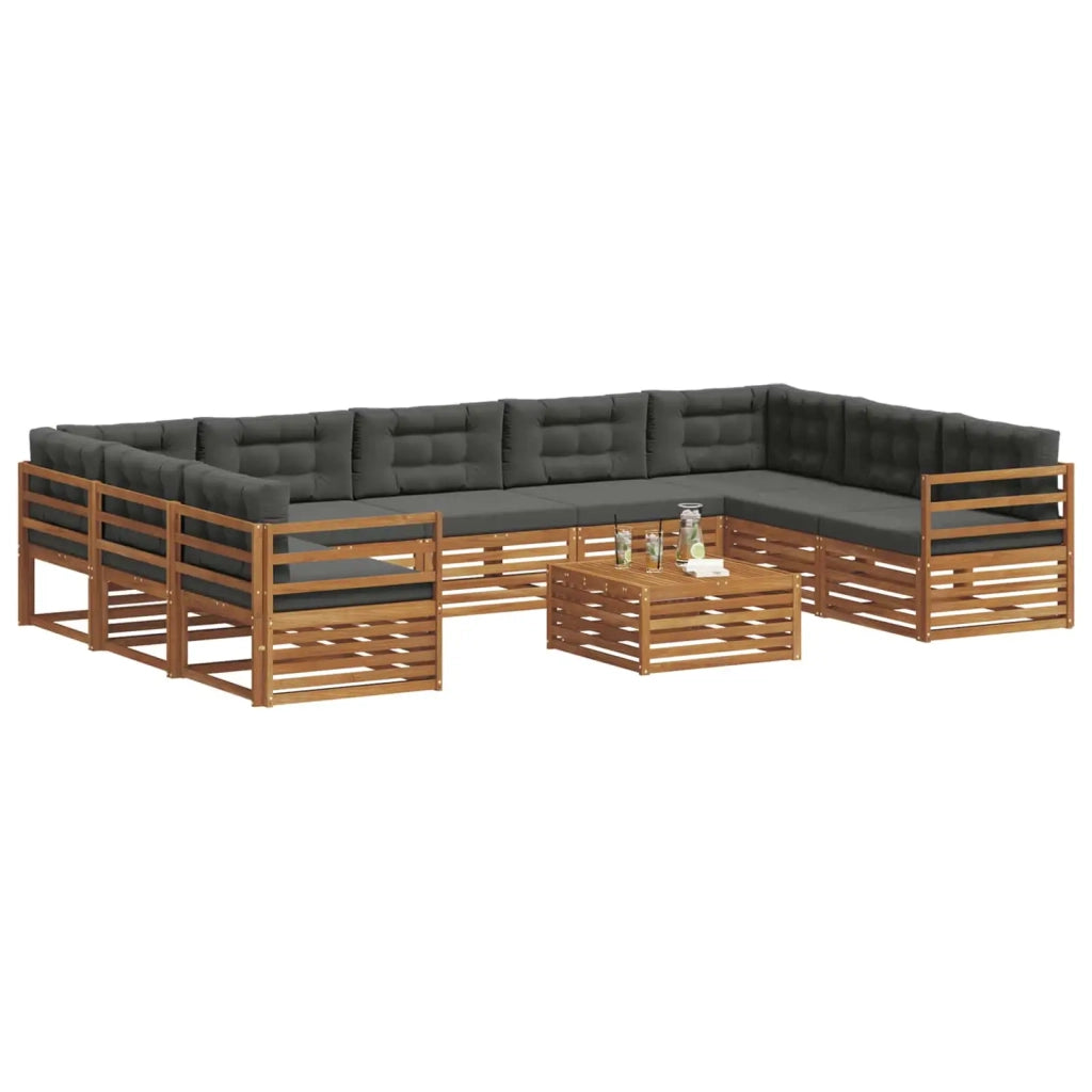 Set di divani da esterno 10 pcs Naturale e Antracite 3374152