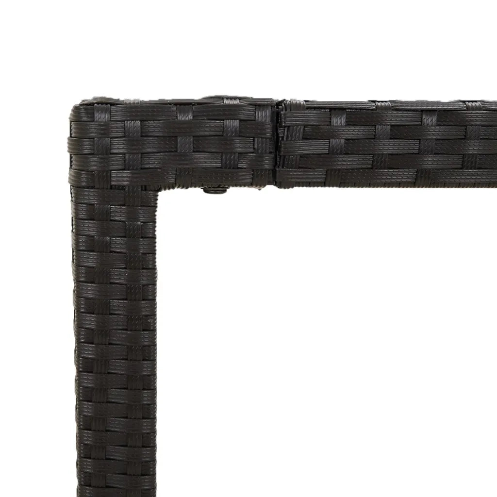 Set da Pranzo da Giardino 7 pz Nero con Cuscini in Polyrattan 3213071