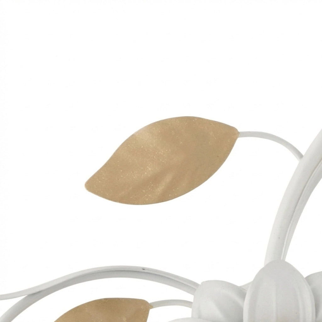 Applique Arte Povera Cesto Metallo Bianco E Oro 1 Luce E14