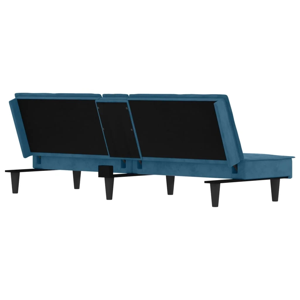 Divano letto con portabicchieri velluto blu 02_0021021