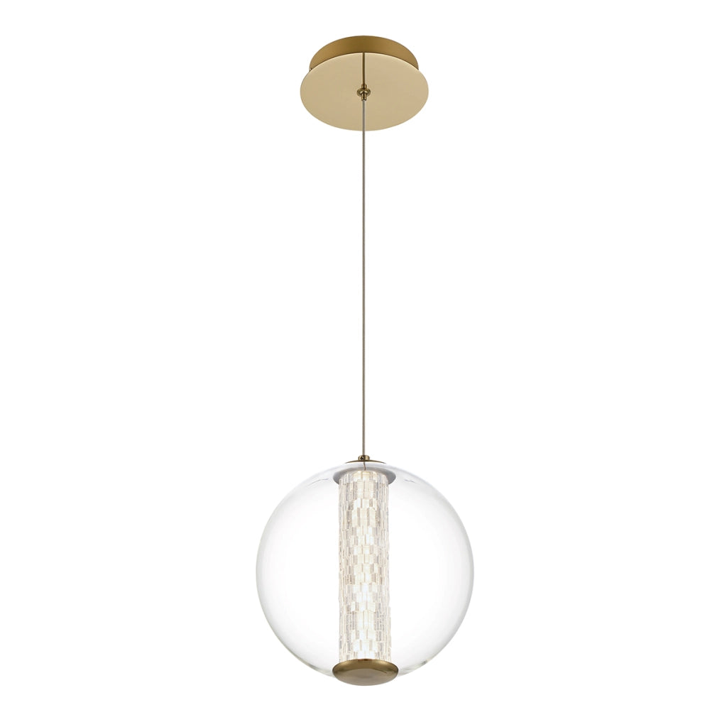 Sospensione Quintiesse Atomo oro vetro trasparente LED 9W