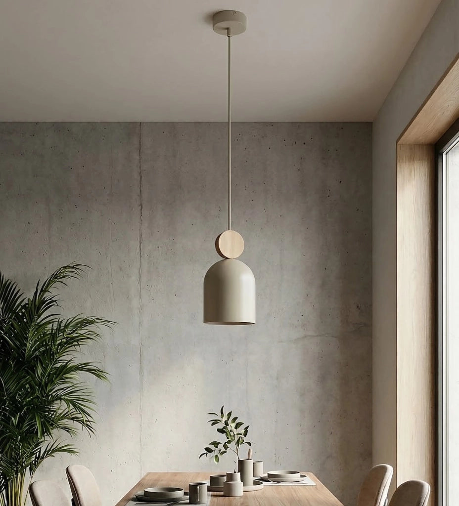 Lampada a sospensione MESI beige legno 1xGU10 Emibig