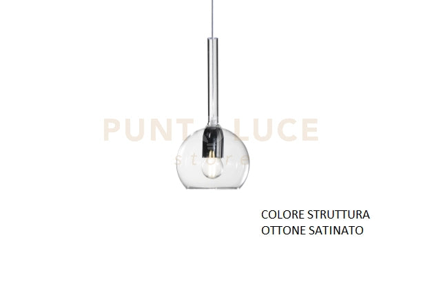 APPLIQUE OTTONE SAT. 1 LUCE PICCOLA VETRO TRASPARENTE 1155OS-A-TR