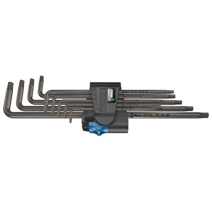 Wera 05024450001 967-9 TX XL HF 1 Chiave Torx a L 9 pezzi T8 T40 Acciaio BlackLaser colore Nero