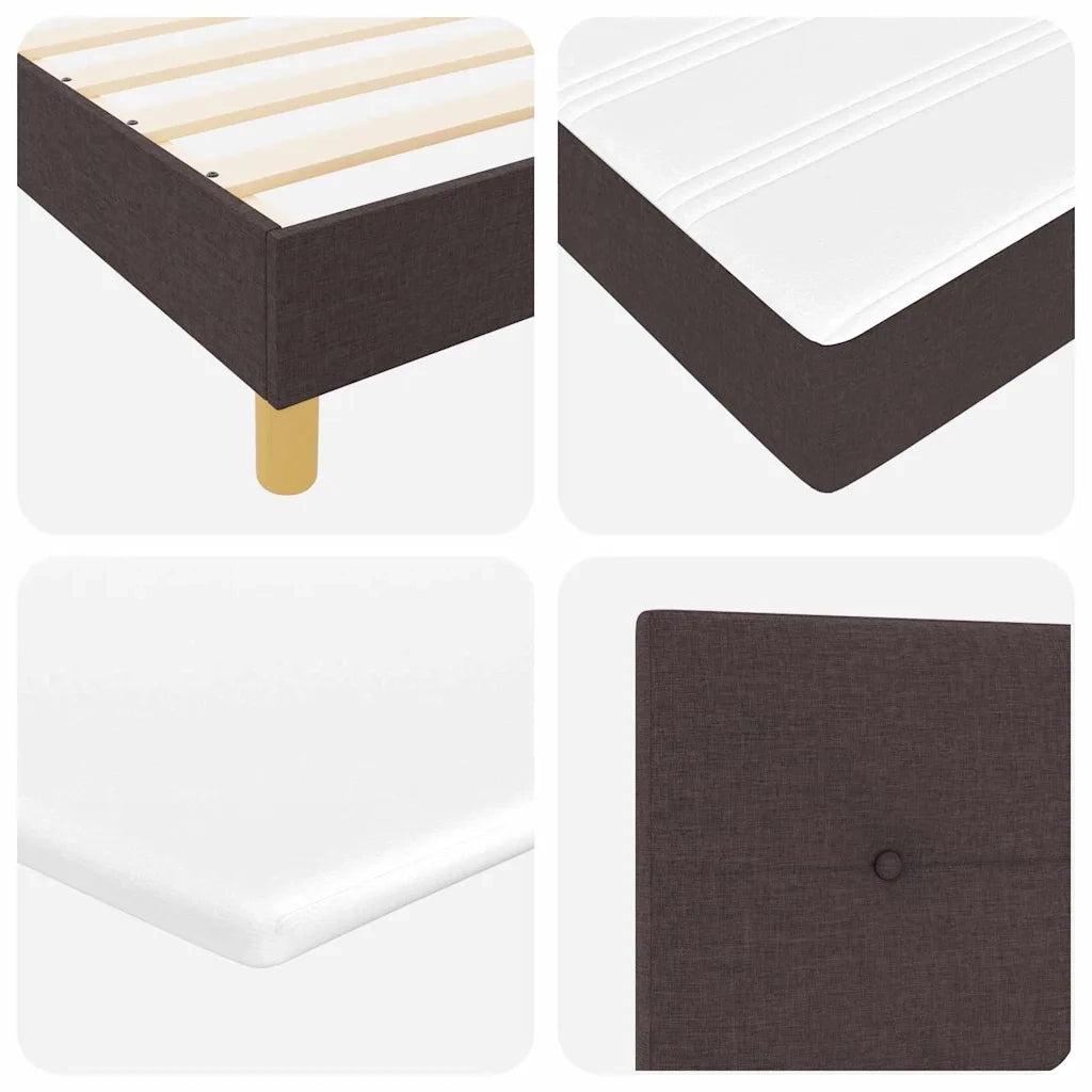 Letto a molle con cuscino Marrone Scuro 100 x 200 cm Tessuto 3338898