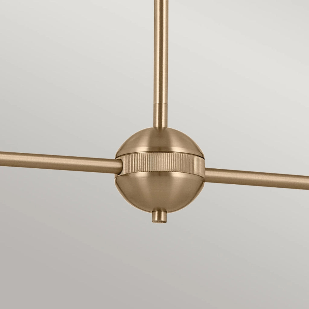 Lampada sospensione lineare Phix 130cm ottone/nero 4xE27