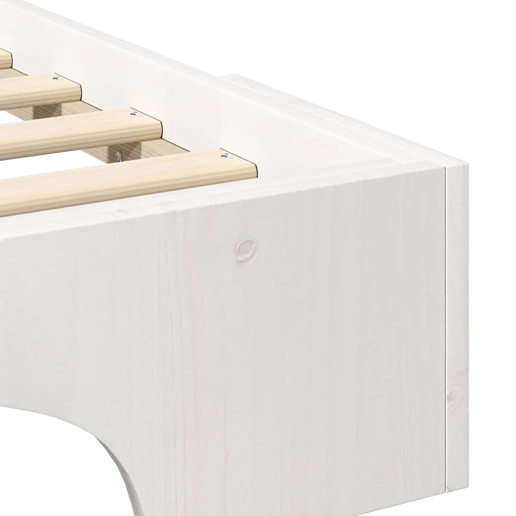Struttura del letto Bianco 100 x 220 cm Pino massello 872918