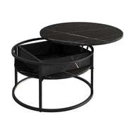 Vicco Tavolino Nero/marmo-bianco 77 x 77 cm
