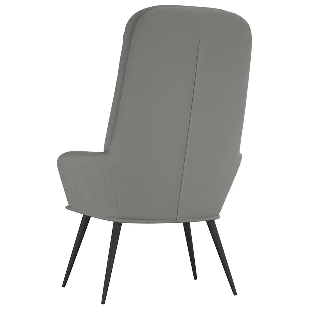 Poltrona | Sedia Relax Grigio Chiaro in Velluto