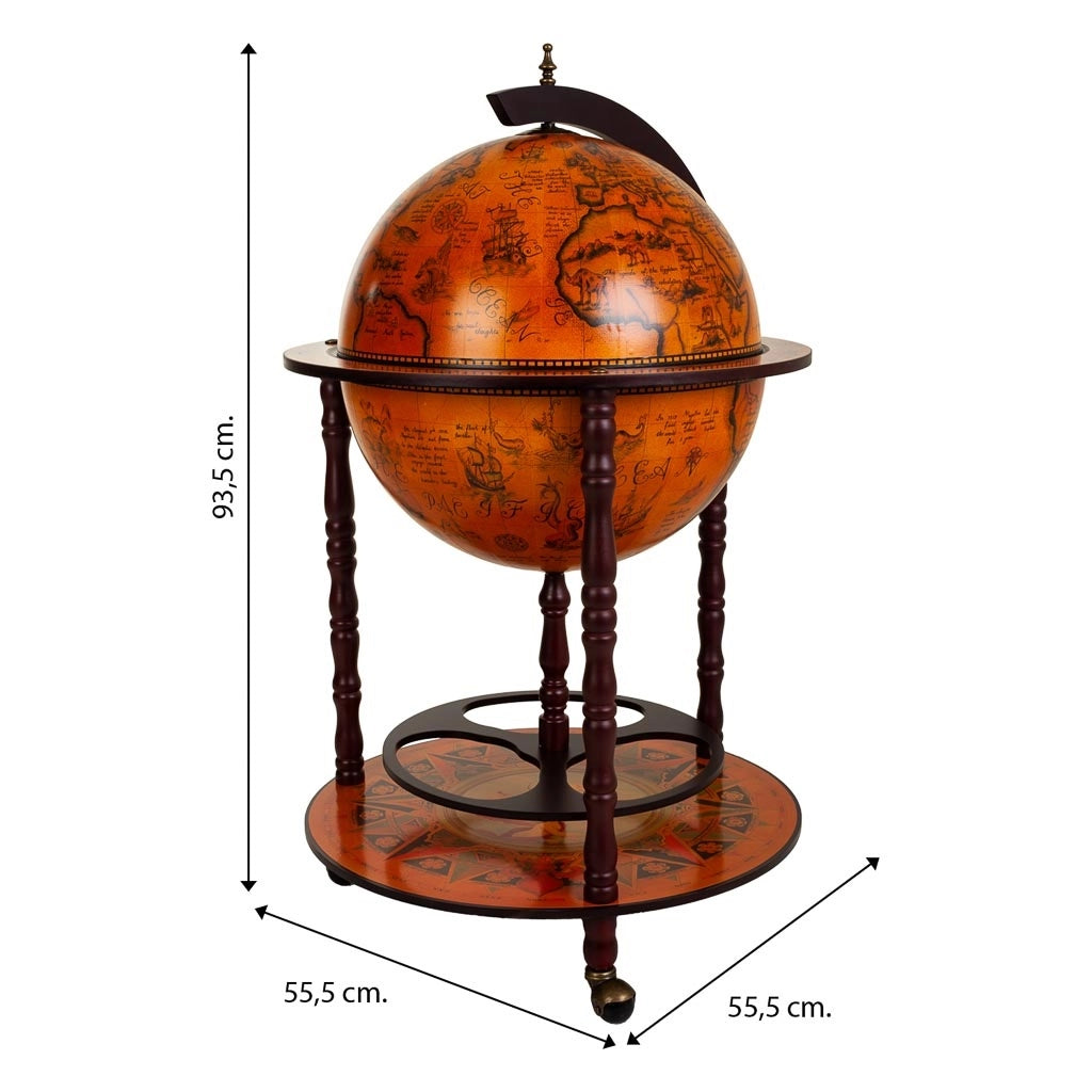 Portabottiglie globo marrone 55,5x55x,5x93,5h
