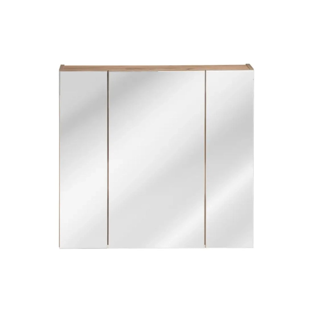 Mobile da contenimento NALYA 75 cm – Rovere chiaro – 3 porte con specchi sospesi