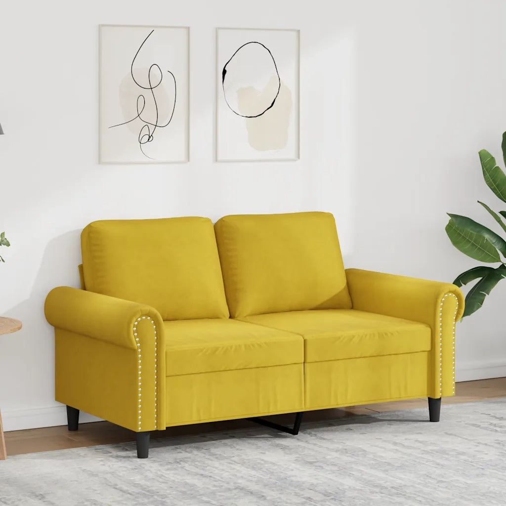 Divano a 2 Posti-Sofa 2 Posti giallo 120 cm in Velluto 363379