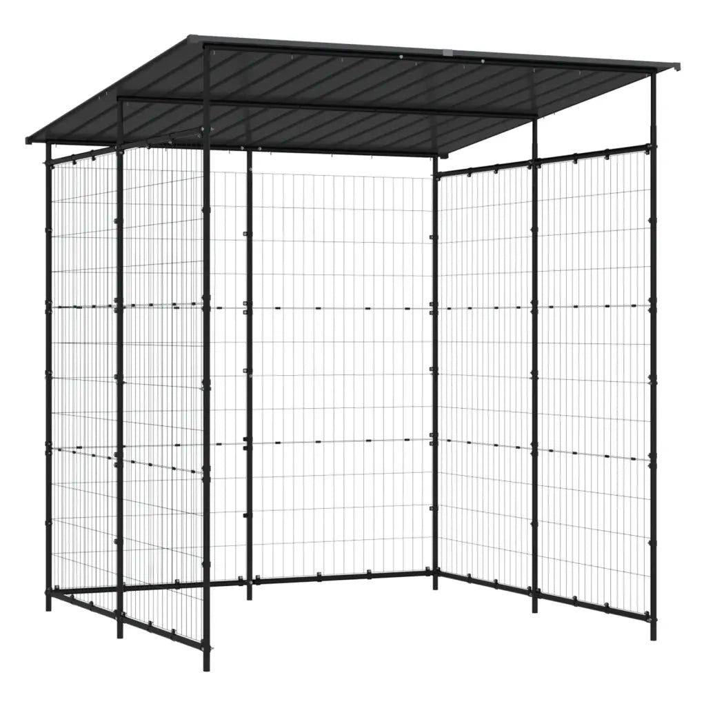 Tettoia per Biciclette 190x190x222 cm in Acciaio Nero 150780