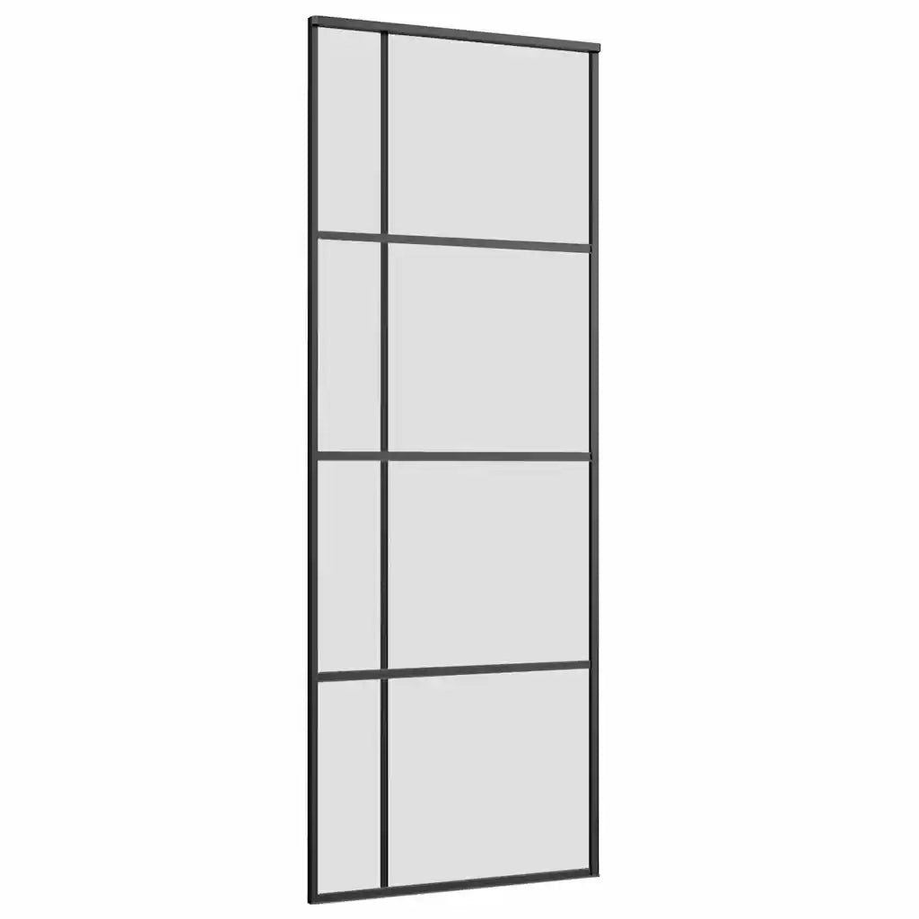 Porta Scorrevole con Ferramenta Nera 76x205 cm in Vetro ESG 3375949