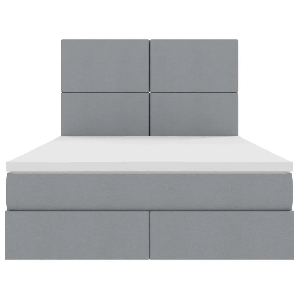 Letto con contenitore e materasso Grigio chiaro 140 x 190 cm