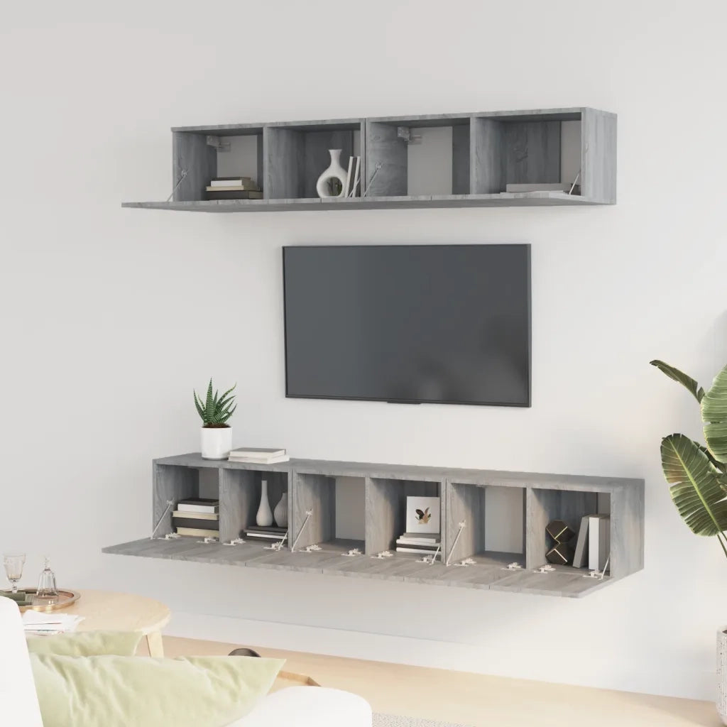 Set di Mobili Porta TV 5 pz | Armadietto TV | Mobile Porta TV Grigio Sonoma in Legno Multistrato