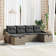 Set Divano da Giardino con cuscino 6 pcs polyrattan