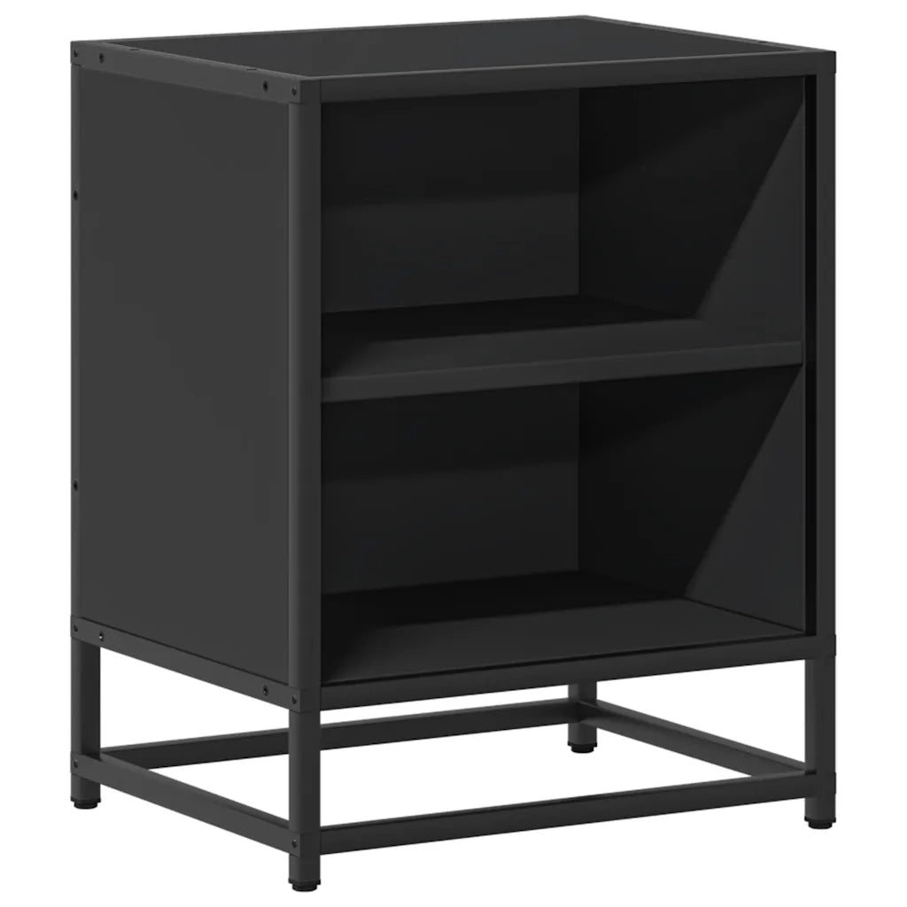 Comodini 2 pz Neri 40x31x50 Legno Multistrato e Metallo 848700
