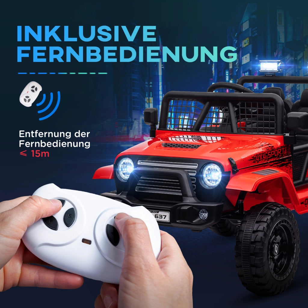 Auto Elettrica Bambini con LED ¨C Xylo ¨C 12V Telecomando Rosso