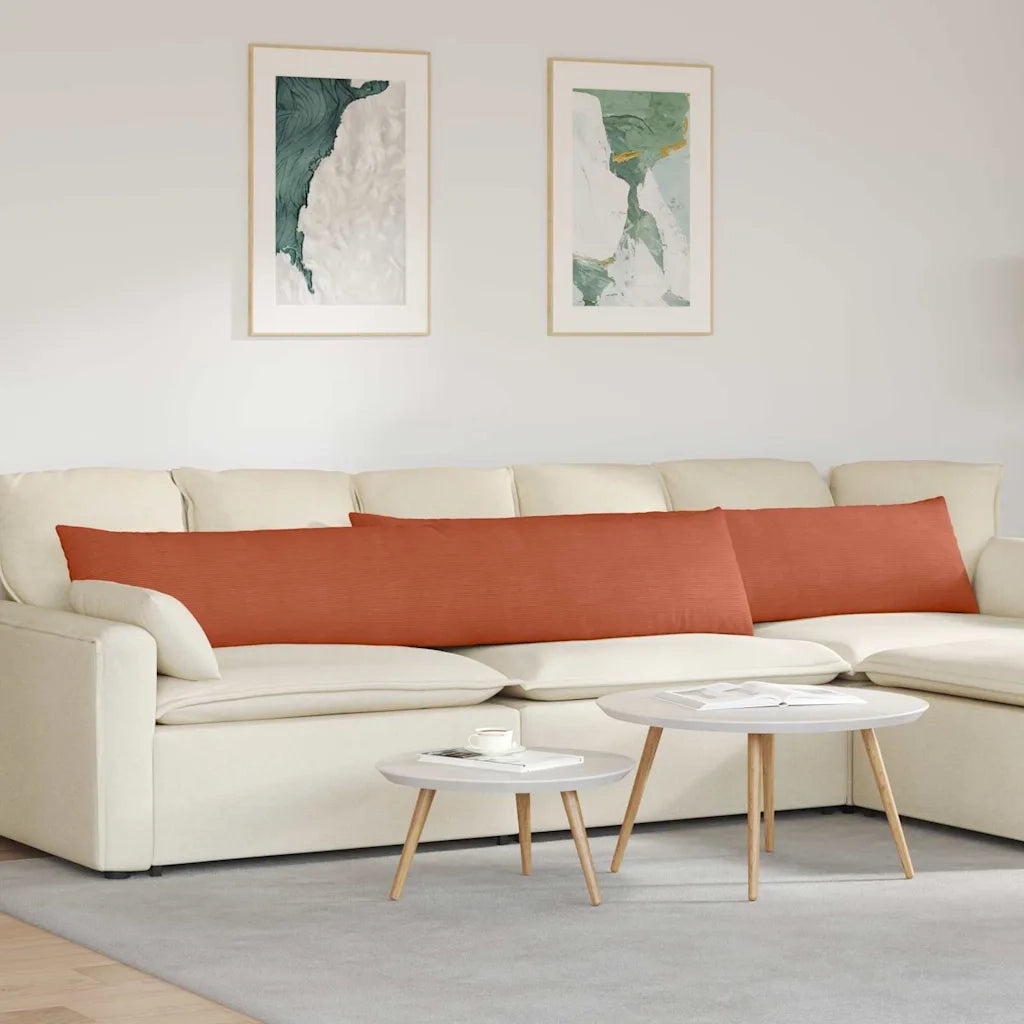 Cuscini da Divano 2 pz-Set di 2 Cuscini per Sofa Rosso Arancio 200 x 40 cm