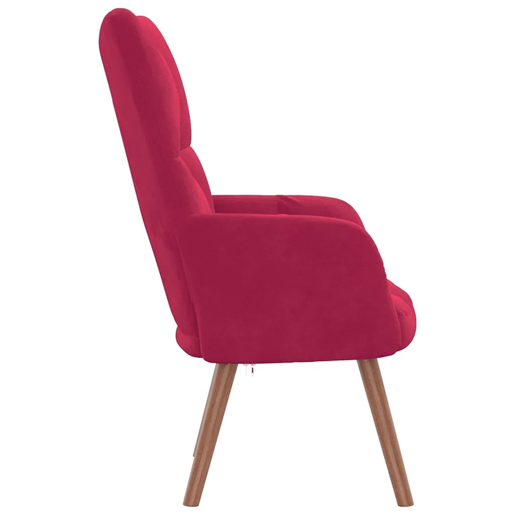 Sedia Relax Rosso Vino in Velluto 328056