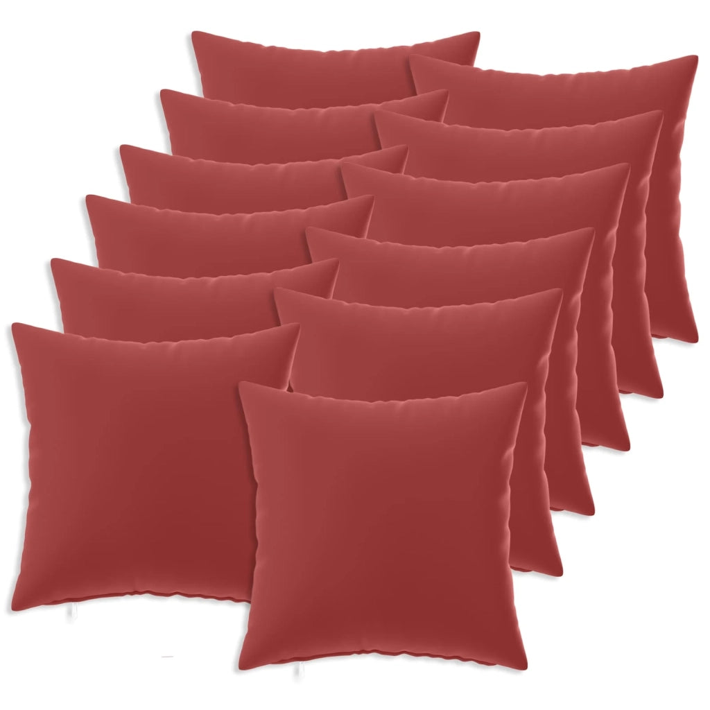 Federa 12 pcs HEERLEN Rosso Vino 45 x 45 cm Poliestere 910542