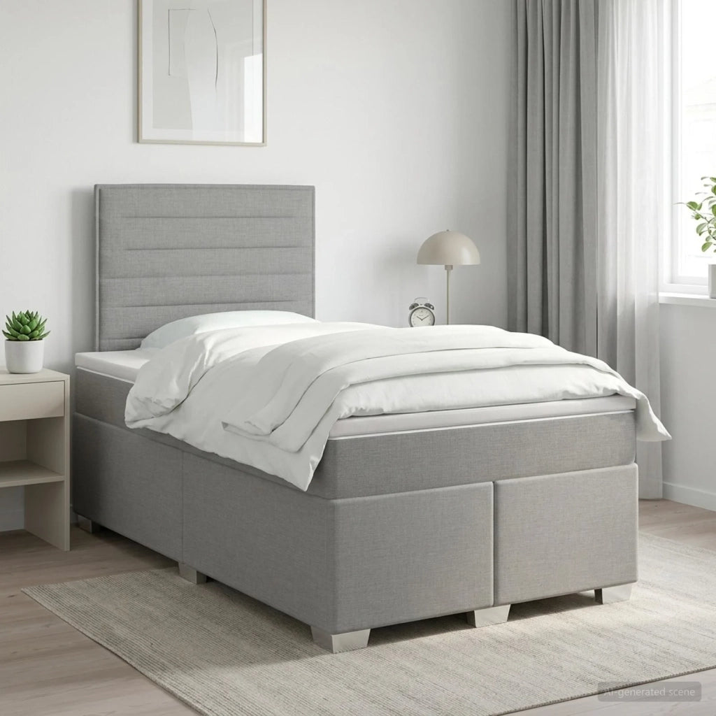 Letto box spring con materasso Grigio Chiaro 120 x 200 cm 3453374