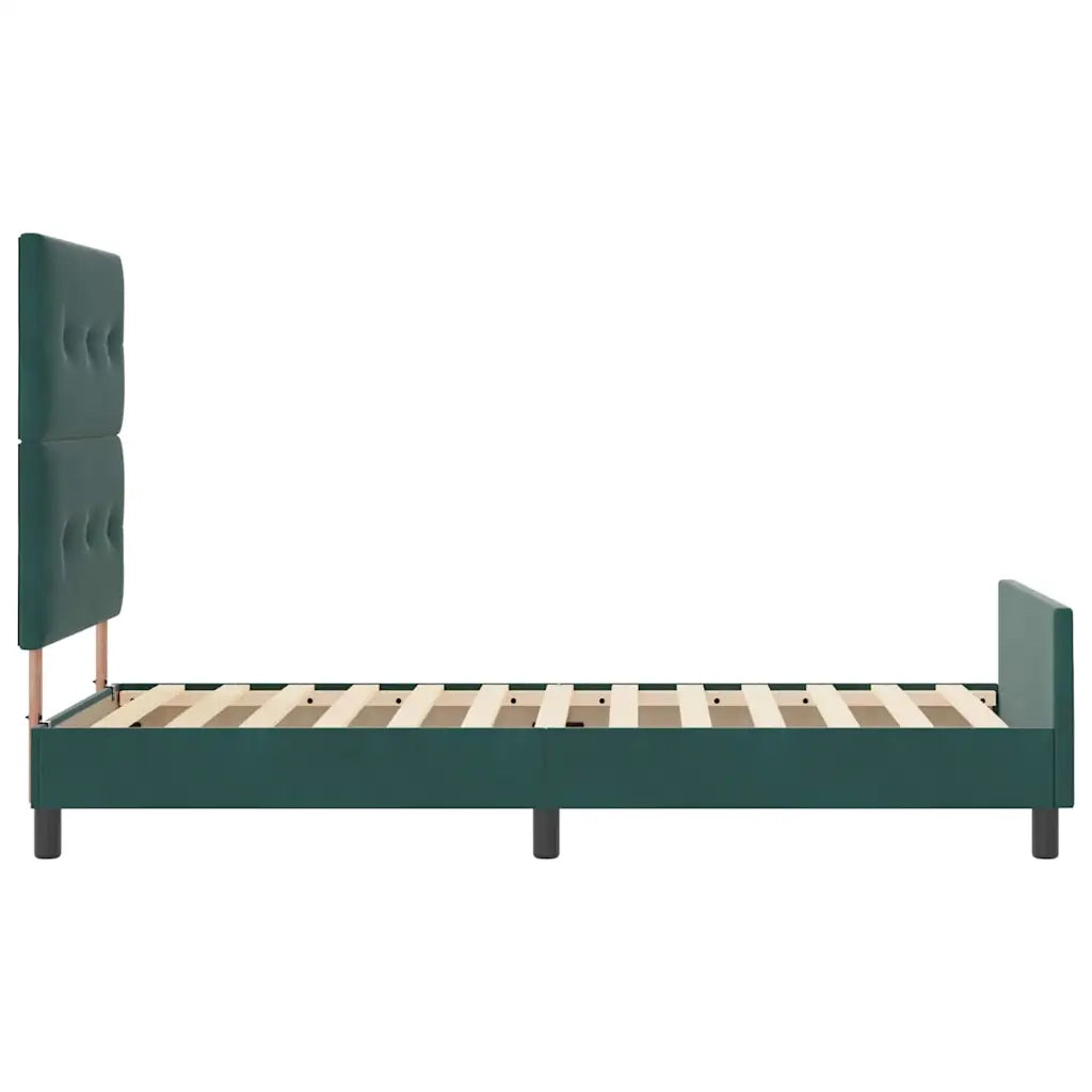 Letto a molle con testiera Verde Scuro 90 x 190 cm Velluto 3344912