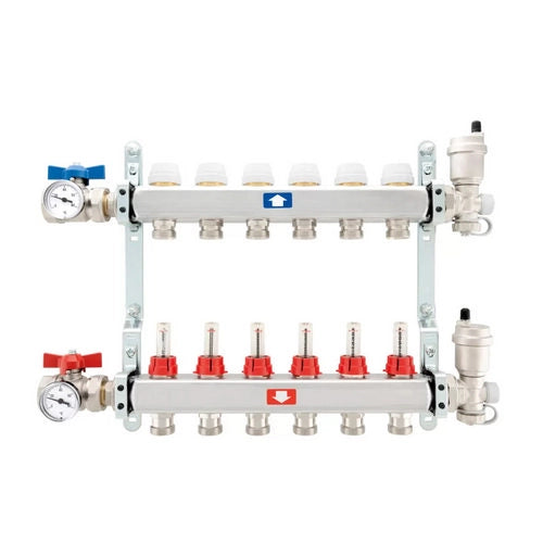 COLLETTORE PREMONTATO COMPLETO CON FLUSSIMETRI- 4 vie 1x3/4- ITAP- pezzi 1