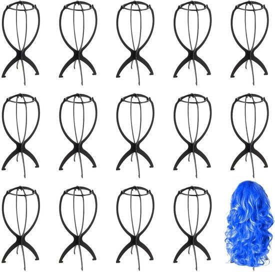 Supporto per Capelli 36 cm - Capigliere Rimosso - Supporto per Capelli Nero - Plastica - Per Capelli Lunghi - Sicuro e Fissato