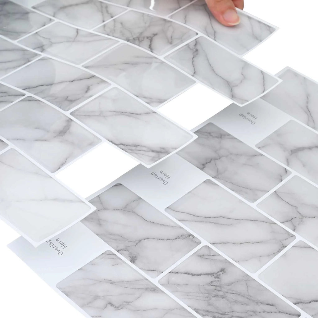 Piastrella subway 10 pcs Marmo Bianco 30 x 30 cm 42046129