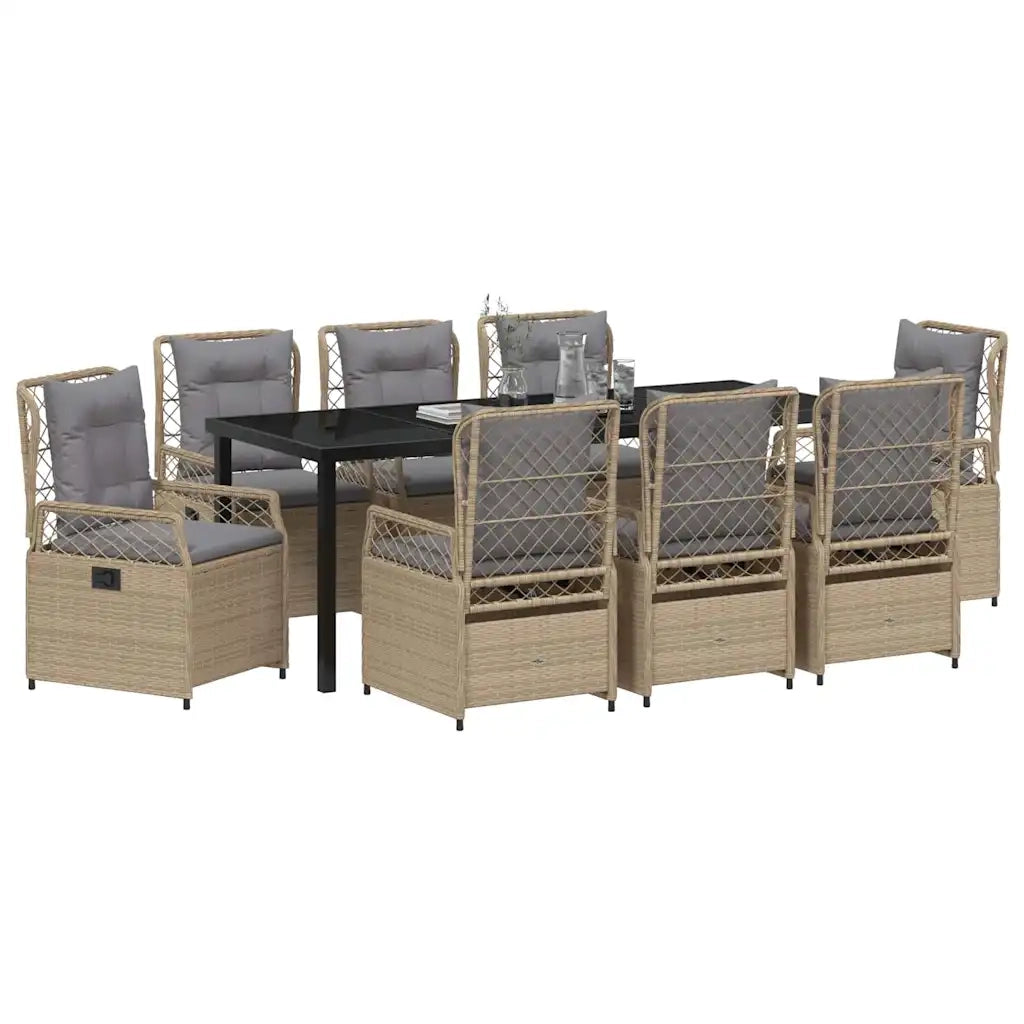 Set da Pranzo per Giardino 9 pcs Beige e Grigio Chiaro 3381008