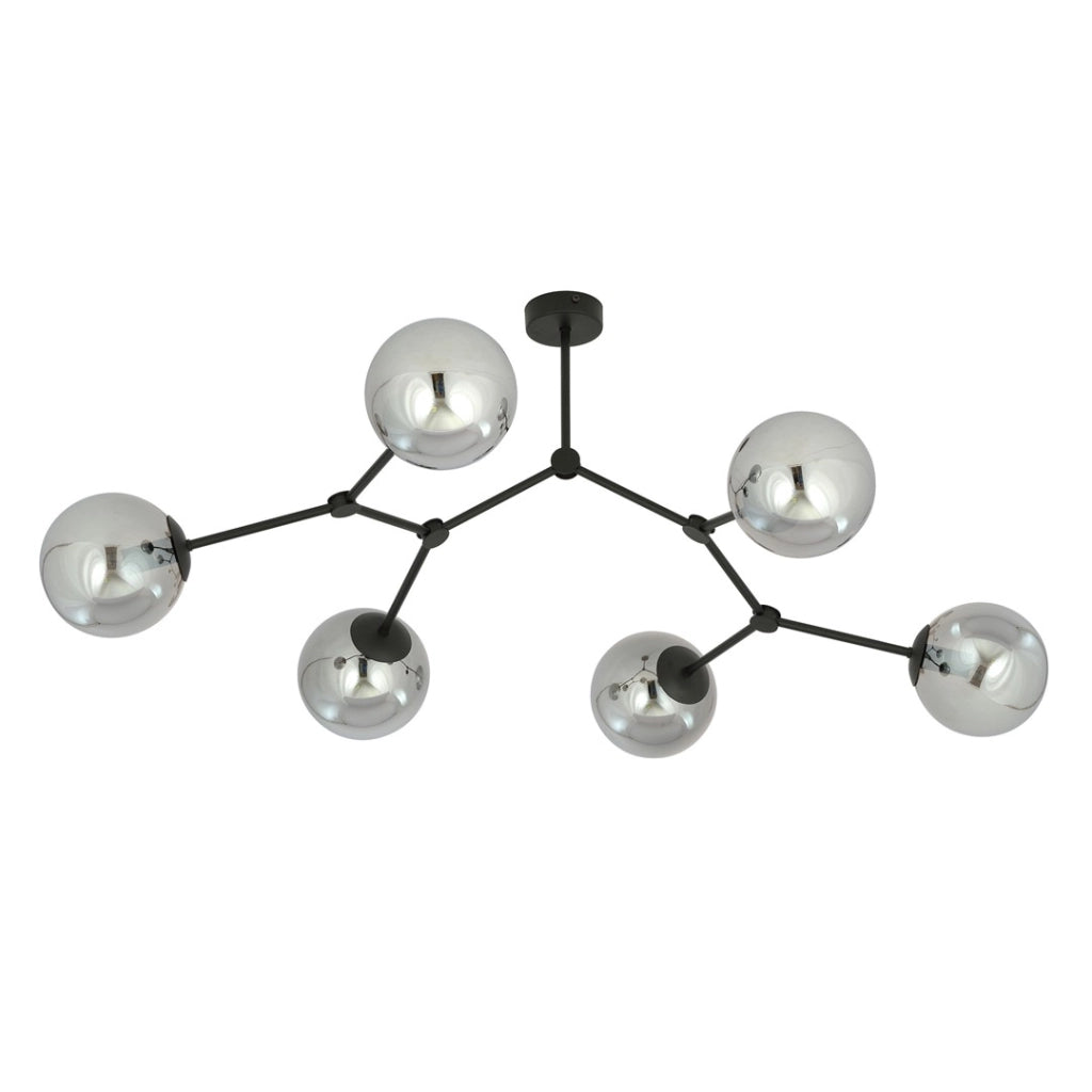 Lampadario Emibig SPACE 6xE14 vetro nero/cromo 108cm