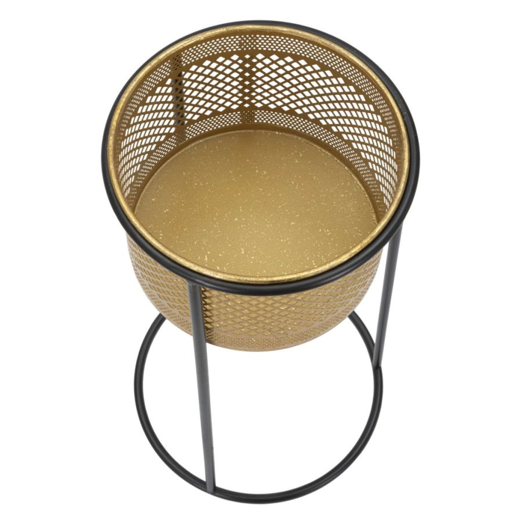 Vaso per Piante VKH686, Oro, Metallo, 25x25x50 cm