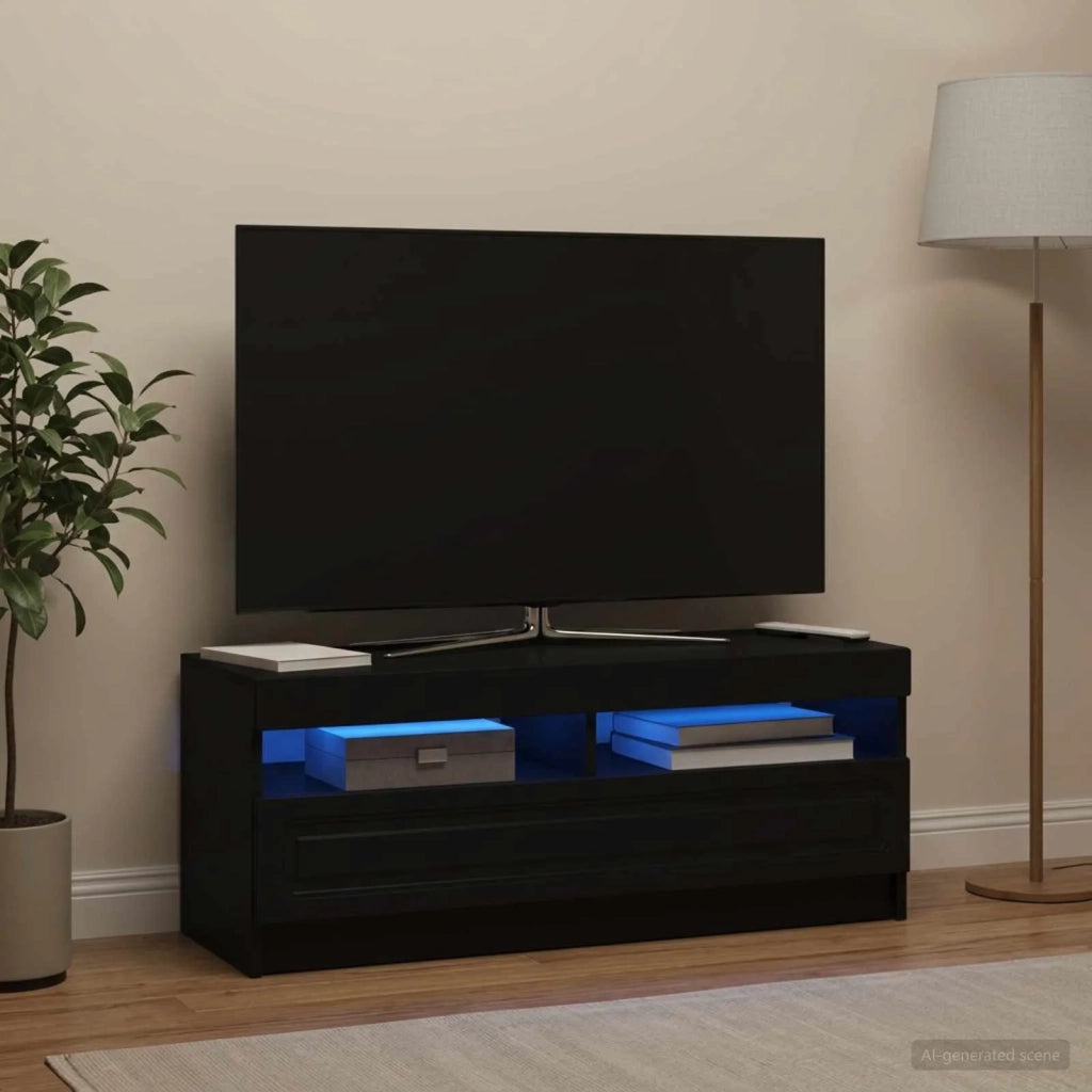 Mobile TV LED Nero Legno ingegnerizzato 897866