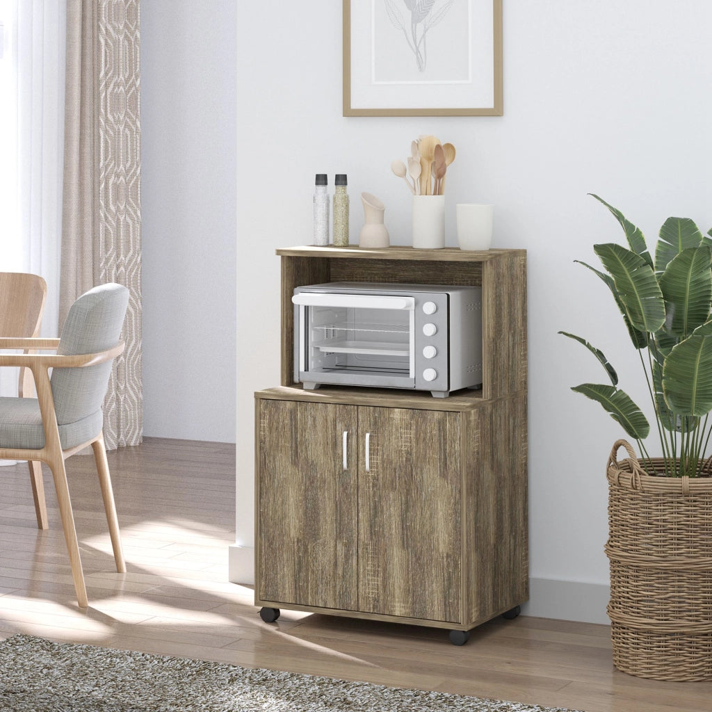 Armadio Multiuso con Ruote e Ripiano ¨C zephmum ¨C Grigio 60.4x40.3x97cm