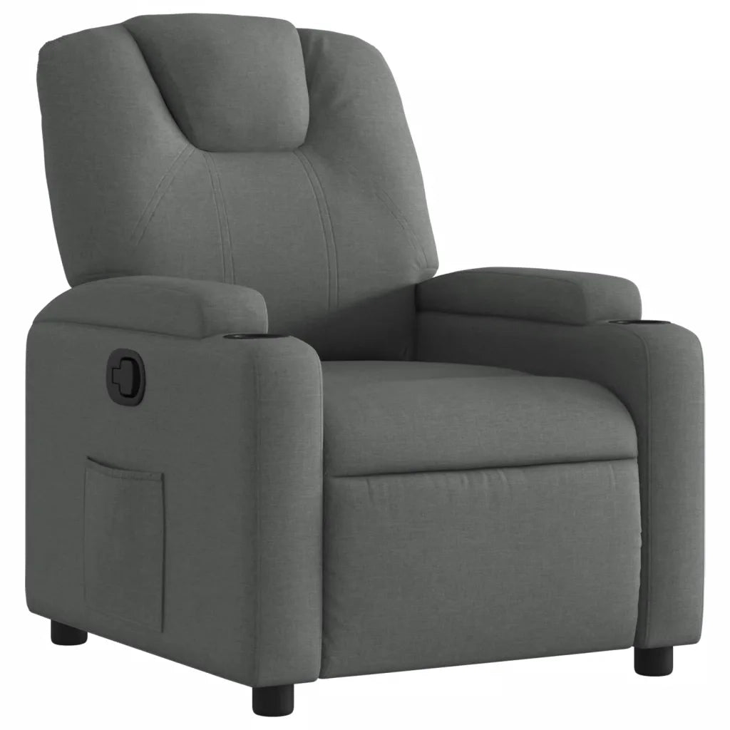 Poltrona reclinabile in tessuto grigio scuro 3205509