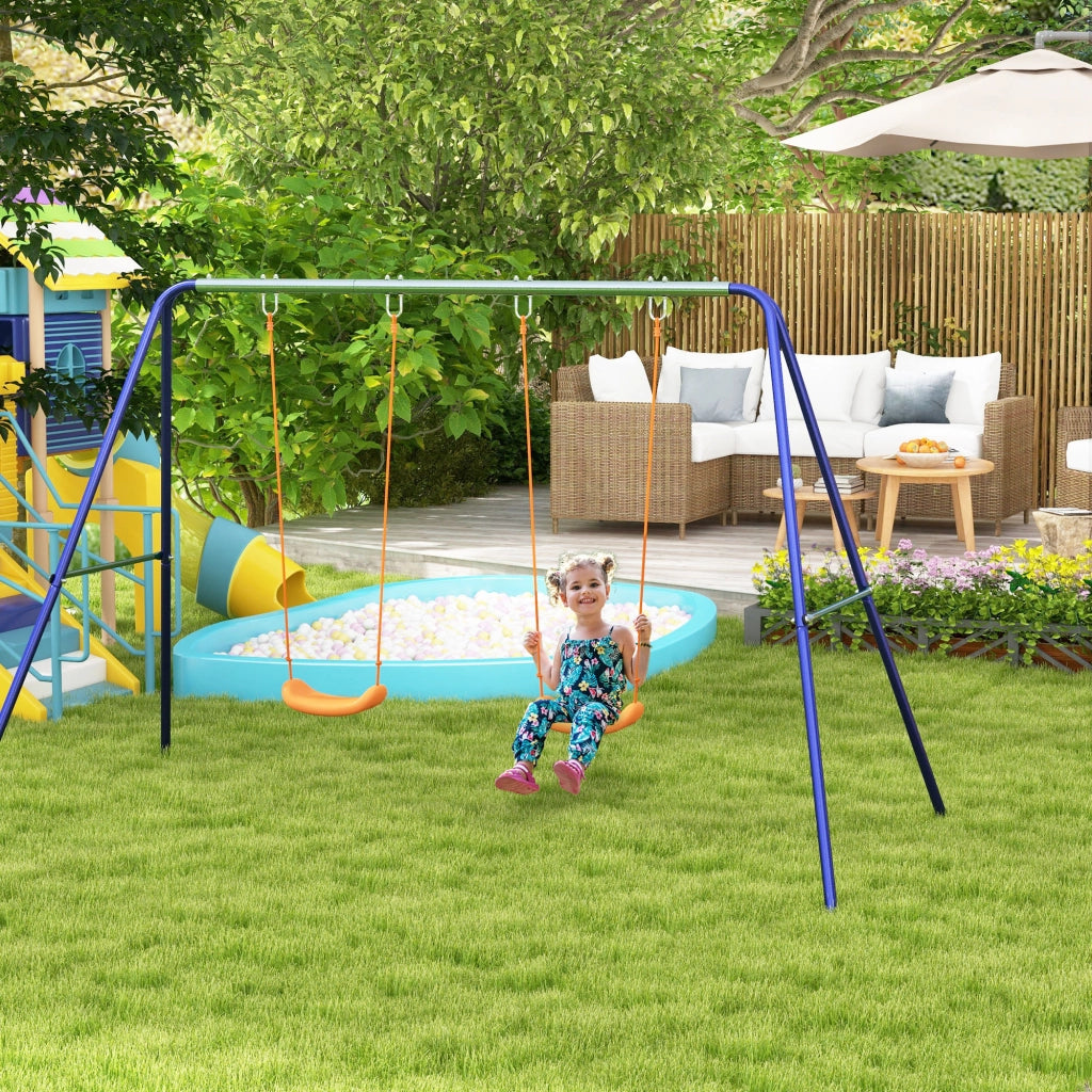 Altalena per Bambini 3-8 Anni ¨C Xylo ¨C 2 Seggiolini, Metallo e PP, 269x160x180 cm