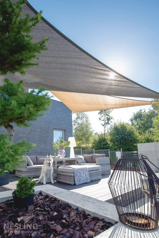 AIO FACTORY 3x3x3m Tenda a vela impermeabile da giardino grigia